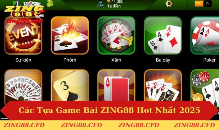 Một số tựa game đánh bài hot nhất trong sân chơi ZING88